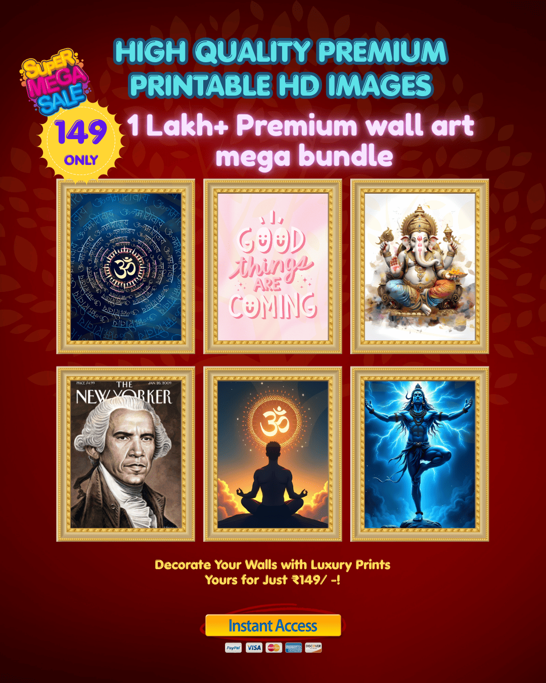 100,000+ Premium Wall Art Prints Bundle | Digital Download